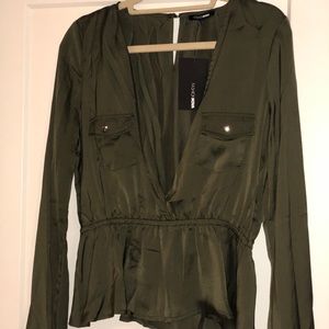 Fashion Nova - Open Hearted Peplum Top (brand new)